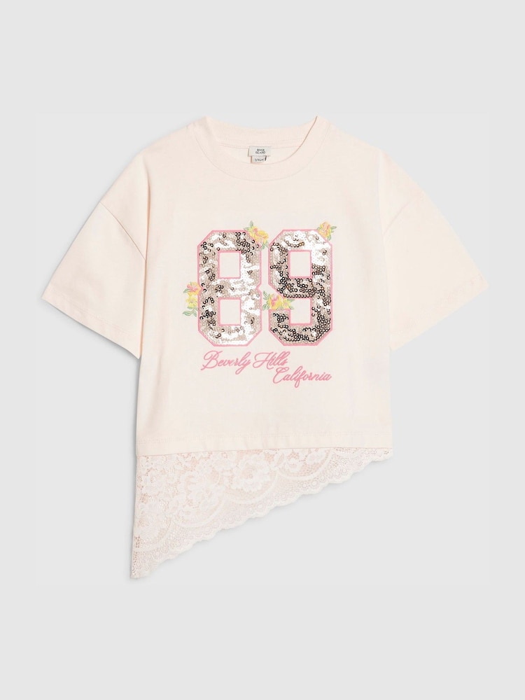 River Island Pink Applique T-Shirt - Image 1 of 4