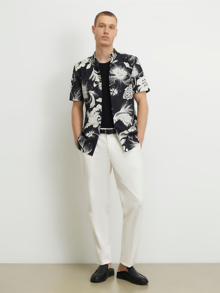 River Island Black Slim Fit Floral Print Shirt - Image 1 of 4 River Island Black Slim Fit Floral Print Shirt - Image 1 of 4