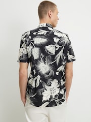 River Island Black Slim Fit Floral Print Shirt - Image 2 of 4