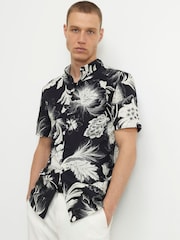 River Island Black Slim Fit Floral Print Shirt - Image 3 of 4