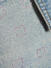 River Island Blue Heart Embellished Denim Jacket - Image 4 of 4