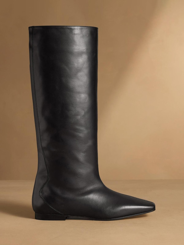 Russell & Bromley Black Carden Knee High Boots - Image 2 of 7