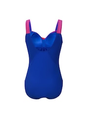 Linzi Blue, Pink & Red Sorrento Drape Detail Tummy Control Swimsuit - Image 4 of 6