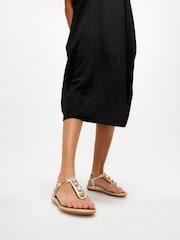 FitFlop Silver Gracie Ultra-Jewel Leather T-Bar Sandals - Image 3 of 7