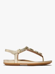 FitFlop Silver Gracie Ultra-Jewel Leather T-Bar Sandals - Image 4 of 7