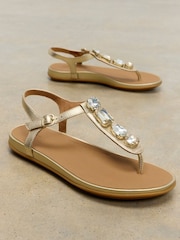 FitFlop Silver Gracie Ultra-Jewel Leather T-Bar Sandals - Image 6 of 7