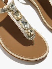 FitFlop Silver Gracie Ultra-Jewel Leather T-Bar Sandals - Image 8 of 8