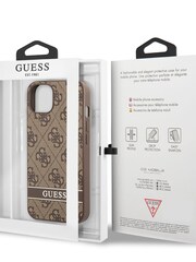 Guess iPhone 13 Mini Brown Case 4G Pu Leather with Bottom Printed Stripe - Image 8 of 8