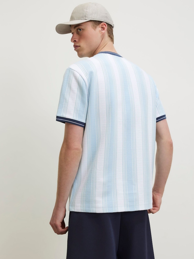 River Island Blue Ame Saint Stripe T-Shirt - Image 4 of 4 River Island Blue Ame Saint Stripe T-Shirt - Image 4 of 4