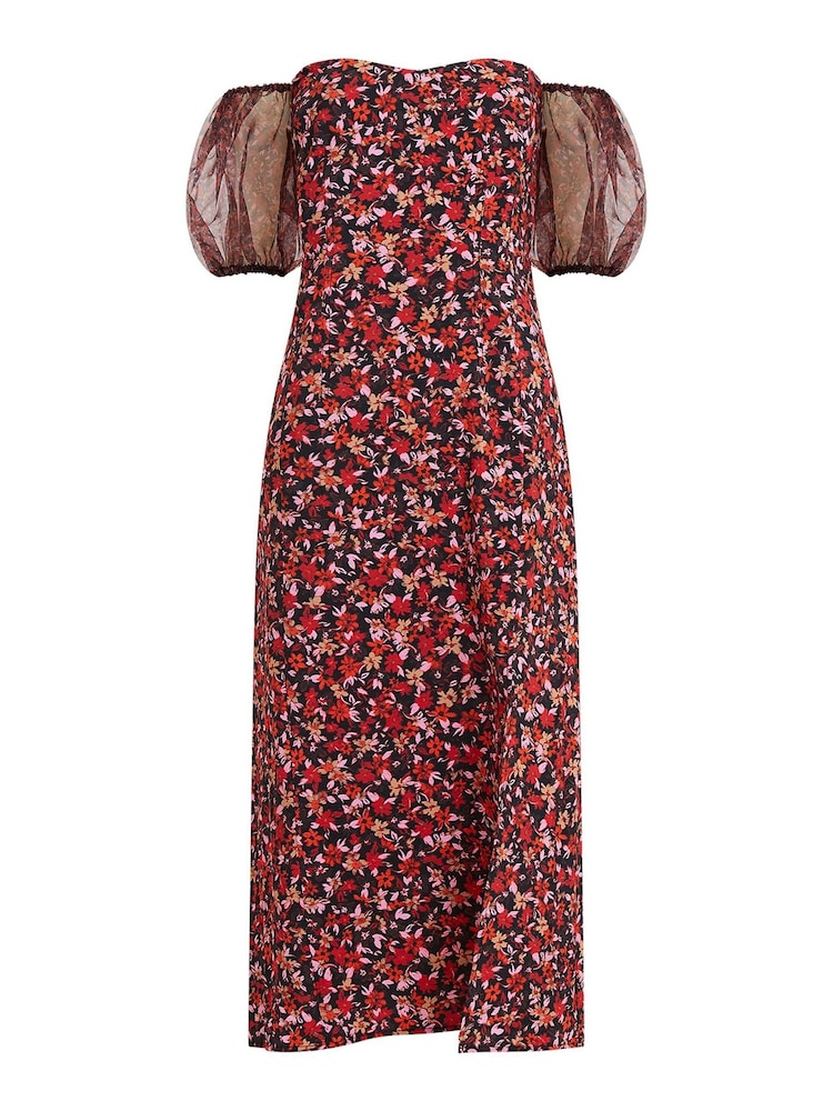 French Connection Clara Aflavia Puff Sleeve Dress - Image 1 of 4