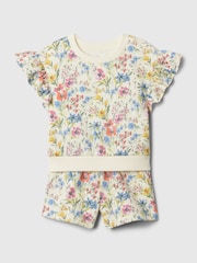 Gap Florales T-Shirt und Shorts im Set (Neugeborene-5 Jahre) - Bild 1 von 3