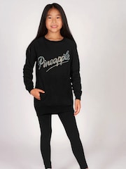 Pineapple Black Sequin Logo Girls Sweatshirt - Image 2 of 6