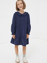 FatFace Blue Katy Collared Cord Dress - Image 1 of 4