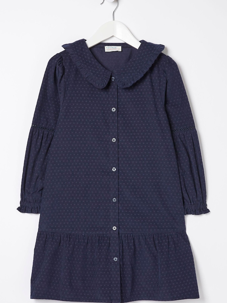 FatFace Blue Katy Collared Cord Dress - Image 4 of 4
