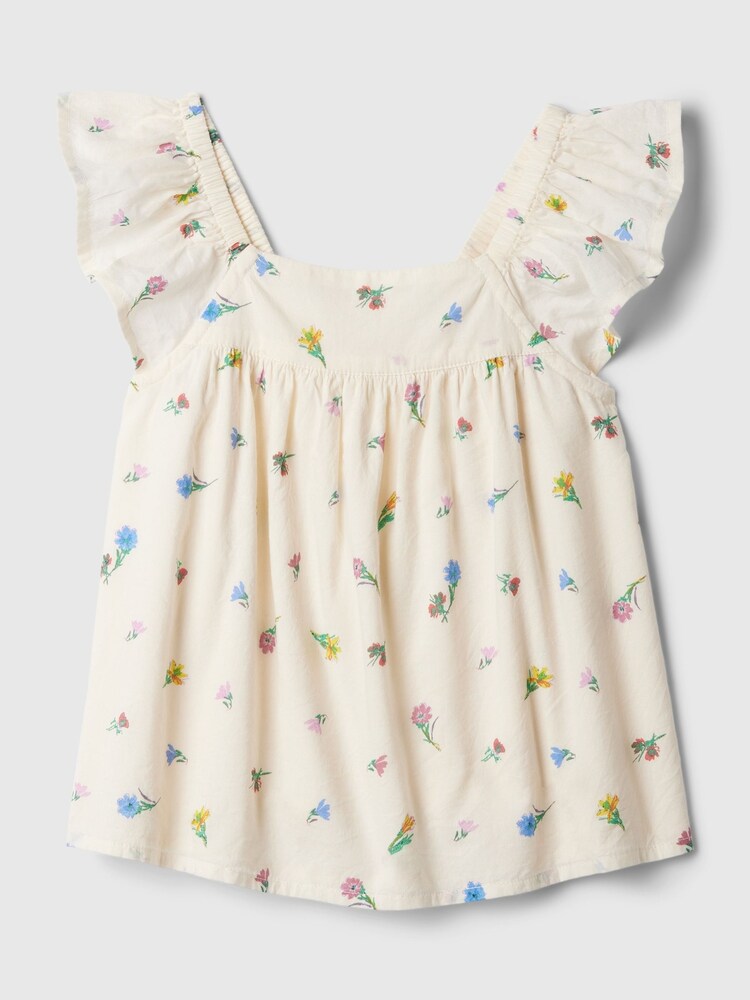 Gap Top mit Blumenmuster und Flatterärmel mit quadratischem Ausschnitt (Neugeboren-5 Jahre) - Bild 1 von 2