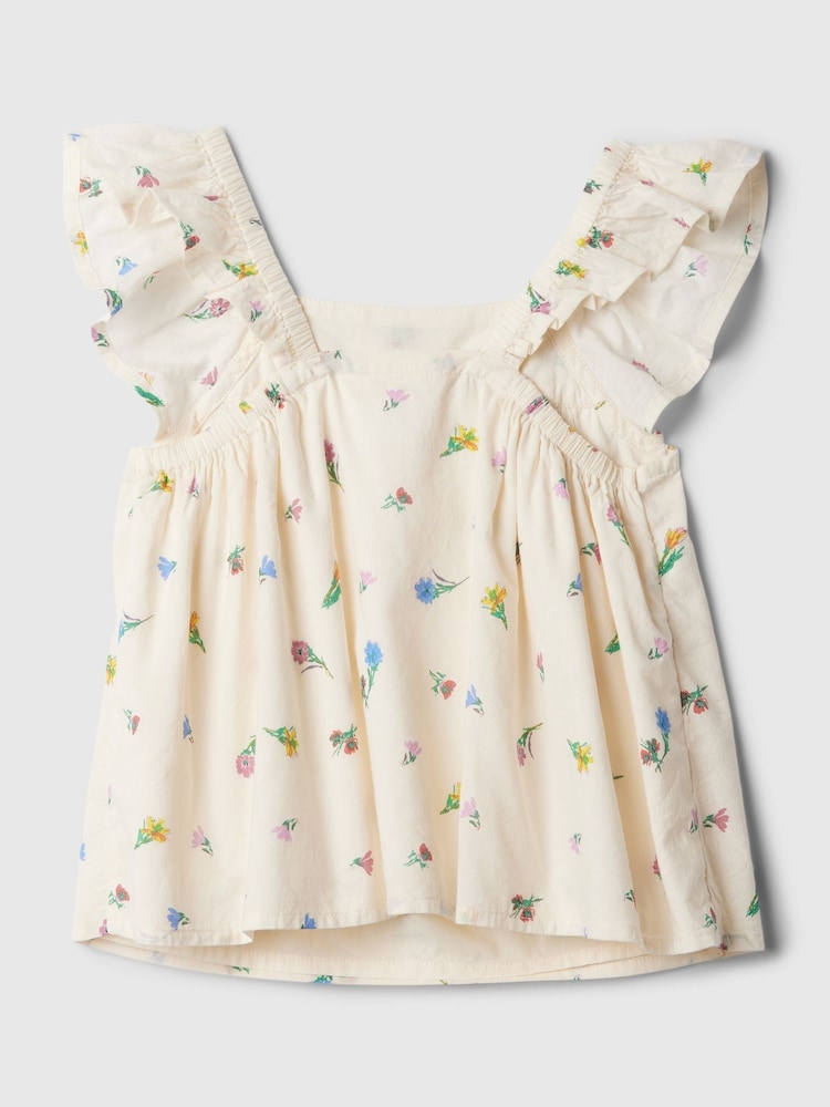 Gap Top mit Blumenmuster und Flatterärmel mit quadratischem Ausschnitt (Neugeboren-5 Jahre) - Bild 2 von 2