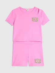 River Island Pink Active Top & Cycling Shorts Set - Image 2 of 4