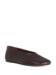 Dune London Brown Highway Ballet Pumps - Image 2 of 5