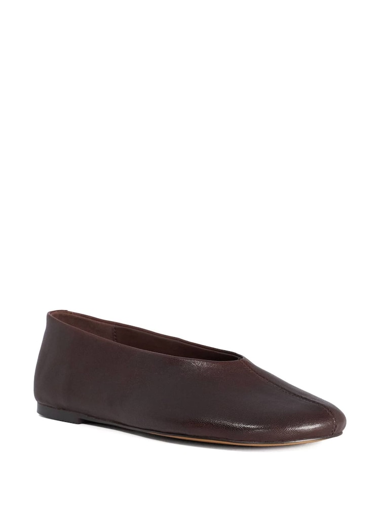 Dune London Brown Highway Ballet Pumps - Image 2 of 5