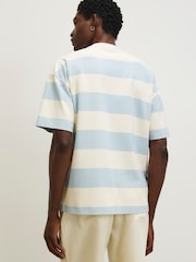 River Island Blue Boxy Fit Block Stripe T-Shirt - Image 2 of 4