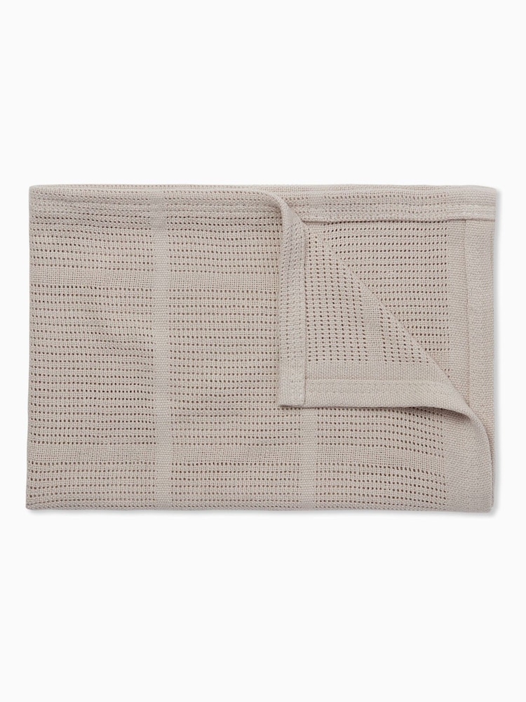 Neutral brun - Mori Soft Cotton & Bamboo Cellular Baby Tæppe - Billede 2 af 4