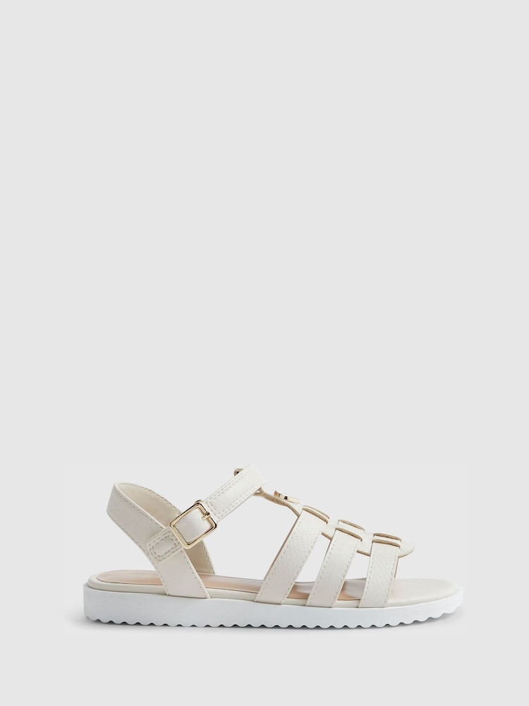 River Island Cream Heart Plait Flat Sandals - Image 1 of 5 River Island Cream Heart Plait Flat Sandals - Image 1 of 5