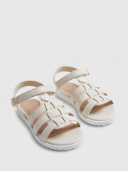 River Island Cream Heart Plait Flat Sandals - Image 3 of 5