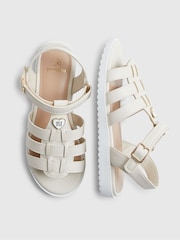 River Island Cream Heart Plait Flat Sandals - Image 5 of 5