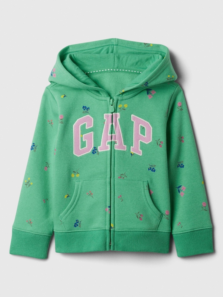 Gap Green Floral Logo Zip Up Hoodie (3-5yrs) - Image 1 of 1