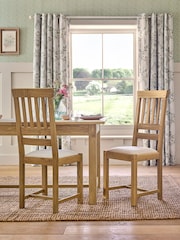 Laura Ashley Set of 2 Oak Milton Dining Chairs - Image 1 of 6