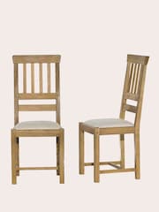 Laura Ashley Set of 2 Oak Milton Dining Chairs - Image 6 of 6