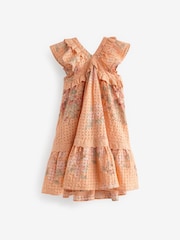 Laura Ashley Orange Rosemore Broderie Midi Dress - Image 12 of 15