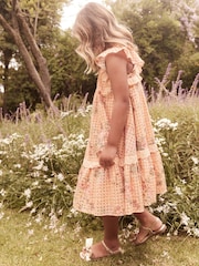 Laura Ashley Orange Rosemore Broderie Midi Dress - Image 3 of 15