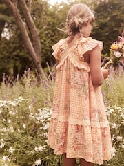 Laura Ashley Orange Rosemore Broderie Midi Dress - Image 5 of 15