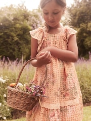 Laura Ashley Orange Rosemore Broderie Midi Dress - Image 6 of 15