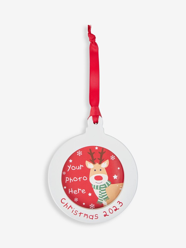 JoJo Maman Bébé White Christmas 2023 Family Photo Tree Decoration - Image 1 of 2 JoJo Maman Bébé White Christmas 2023 Family Photo Tree Decoration - Image 1 of 2