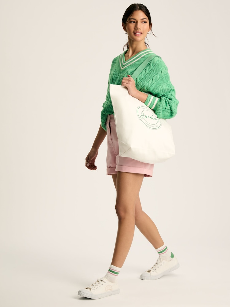 Joules Courtside Cream Tote Bag - Image 1 of 6