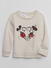 Gap Cream Disney Mickey Mouse and Minnie Mouse Sweatshirt (Newborn-5yrs) - Image 1 of 1