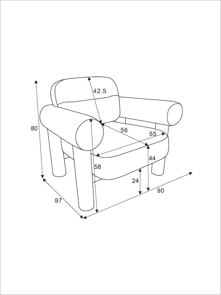 MADE.COM Pax Boucle Off White Maxton Chair - Image 4 of 4