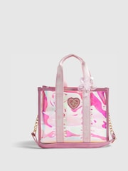 River Island Pink Jelly Shopper with Pouch Clip - Image 1 of 5