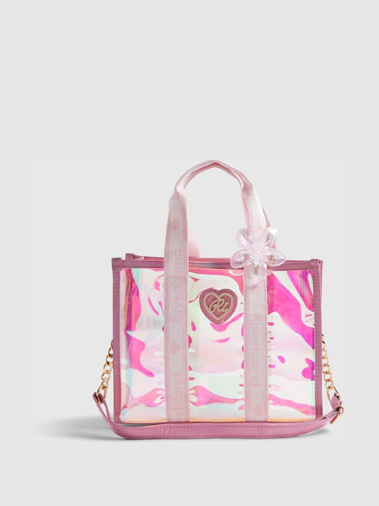 River Island Pink Jelly Shopper with Pouch Clip - Image 1 of 5 River Island Pink Jelly Shopper with Pouch Clip - Image 1 of 5