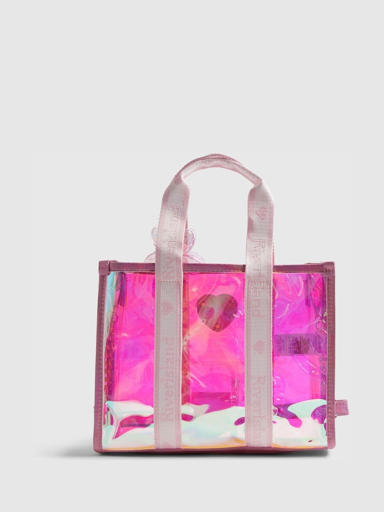 River Island Pink Jelly Shopper with Pouch Clip - Image 2 of 5 River Island Pink Jelly Shopper with Pouch Clip - Image 2 of 5