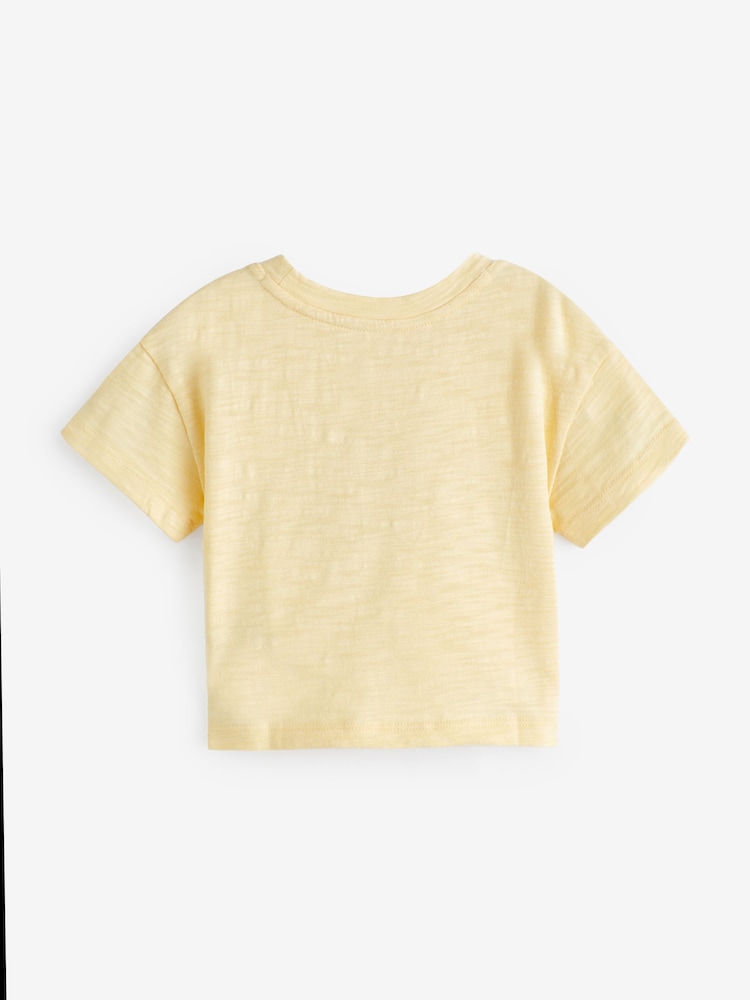 Gelb - Gap Baby T-Shirt mit bogenförmiger Logografik und Rundhalsausschnitt (Neugeborene bis 5 Jahre) - Bild 2 von 3