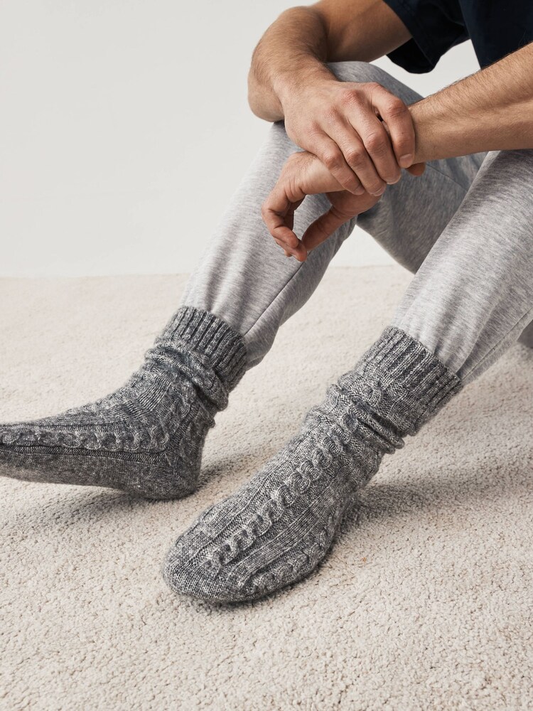Blue/Grey Thick Cable Socks 2 Packs - Image 2 of 6