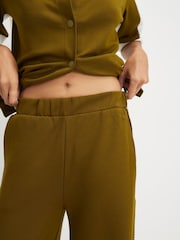 River Island Green Premium Blocked Wide Leg Joggers - Image 4 of 4