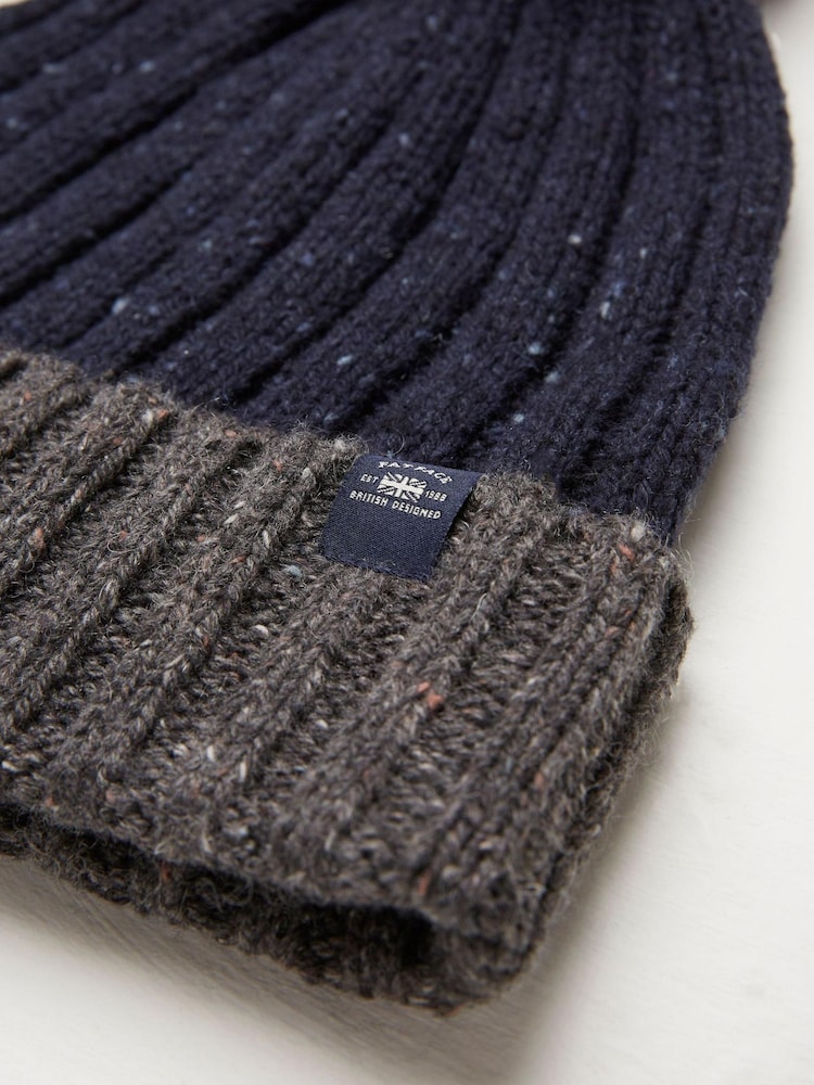 FatFace Blue Nep Bobble Hat - Image 2 of 2