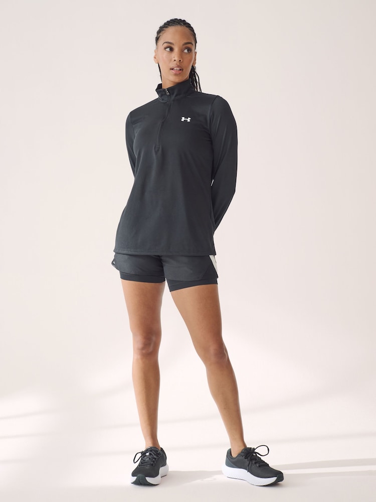 Under Armour Black Solid Tech 1/2 Zip Top - Image 2 of 7