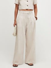 River Island Natural Cotton Wide Leg Trousers - Image 3 of 4