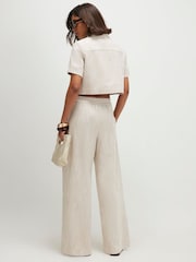 River Island Natural Cotton Wide Leg Trousers - Image 4 of 4