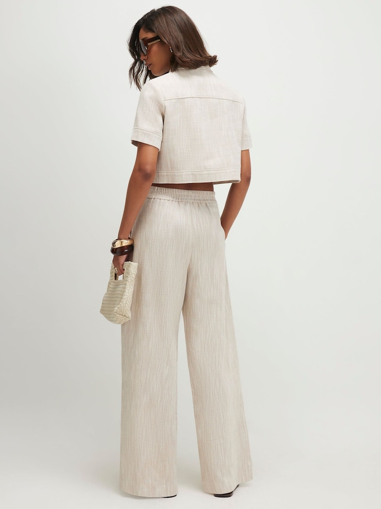 River Island Natural Cotton Wide Leg Trousers - Image 4 of 4